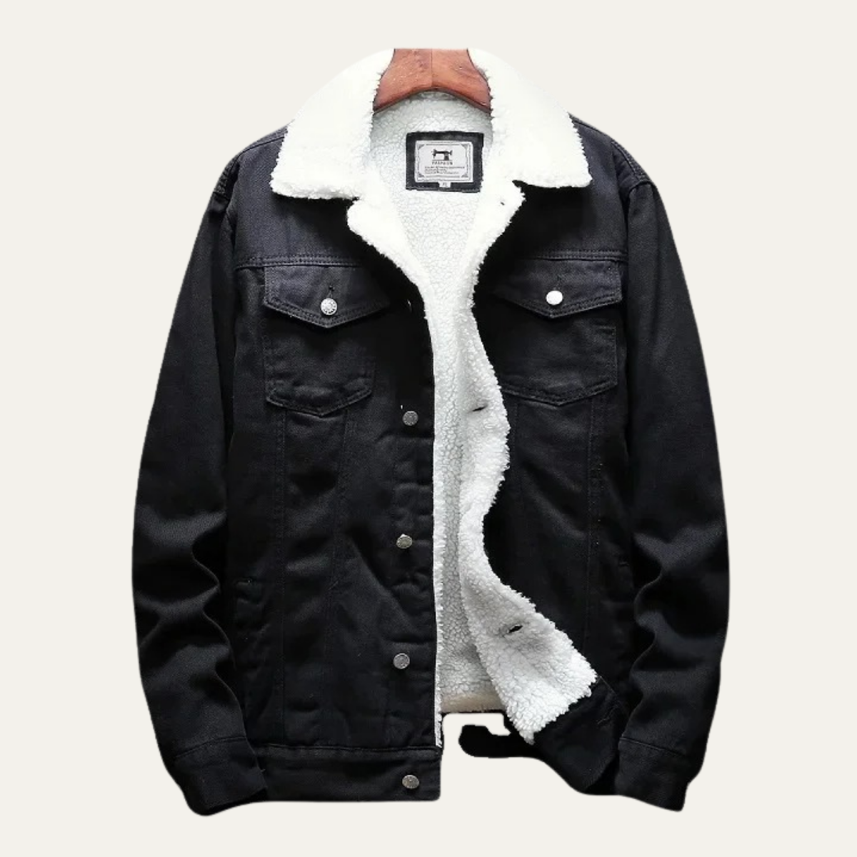 Warm Mens Fleece Lined Denim Winter Coat