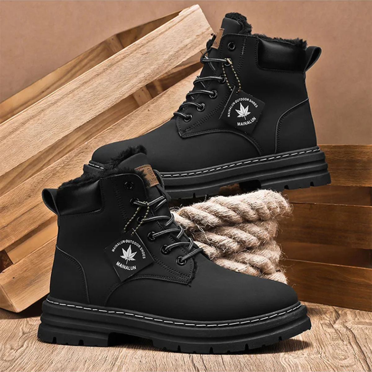 Warm Waterproof Men's Insulated Snow Boots
