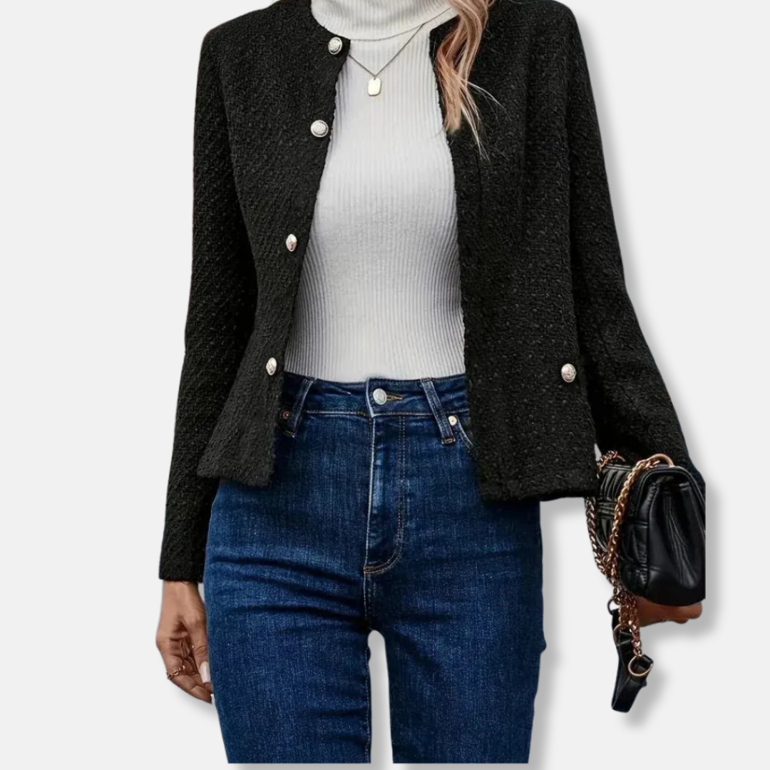 Classic Wool Blazer Tweed Coat