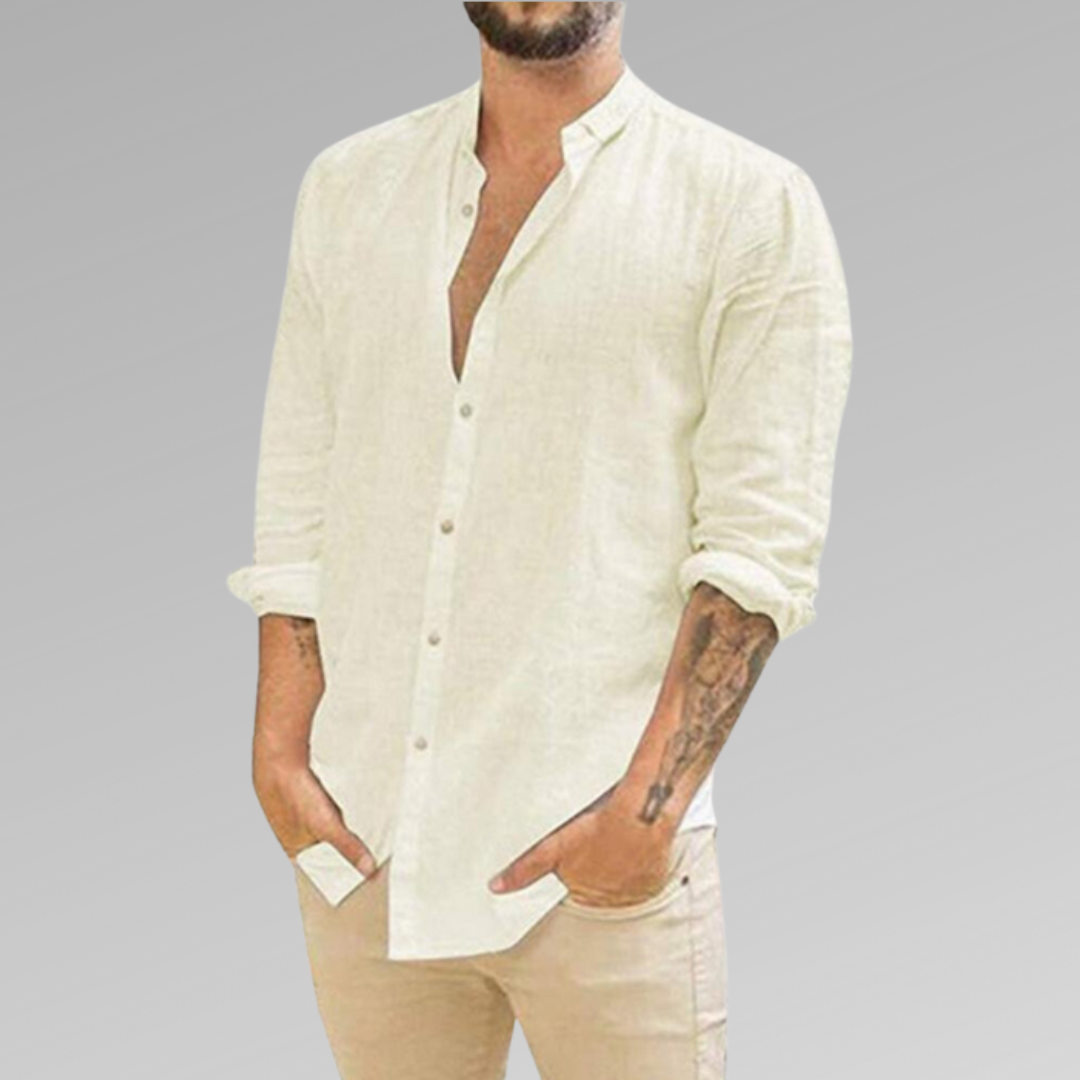 Comfortable Linen Casual Mens Shirt Relaxed Fit