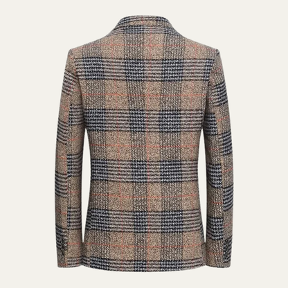 Stylish Mens Plaid Tweed Blazer Suit Jacket
