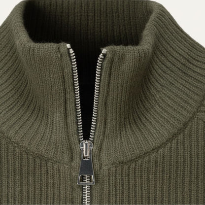 Luxury Men's Soft Merino Wool Zip Cardigan