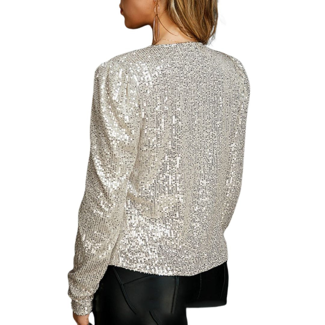 Glittering Long Sleeve Party Jacket