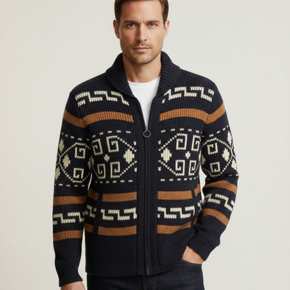 Classic Men's Chunky Knit Winter Cardigan