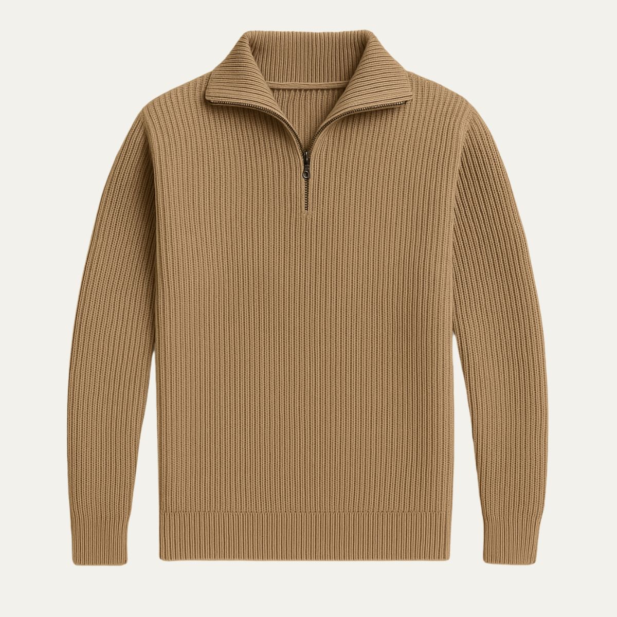 Warm Quarter Zip Wool Sweater