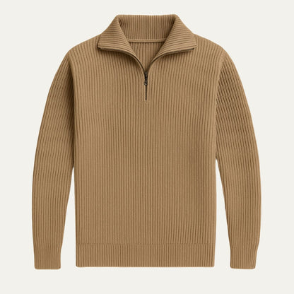 Warm Quarter Zip Wool Sweater