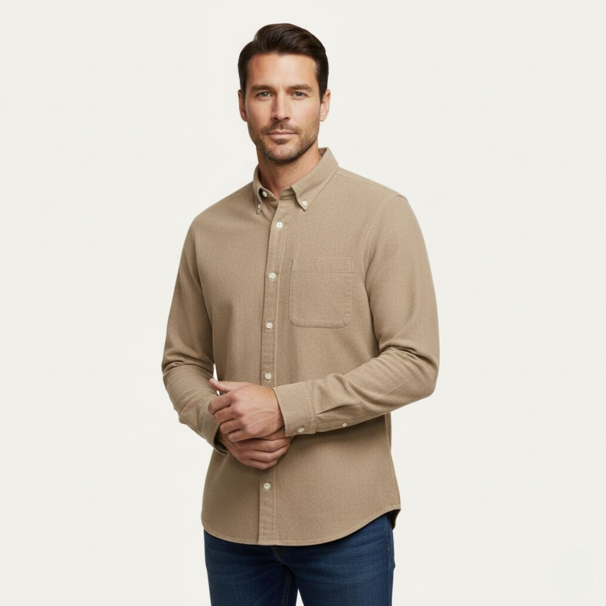 Relaxed Fit Blue Jeans Shirt for Men