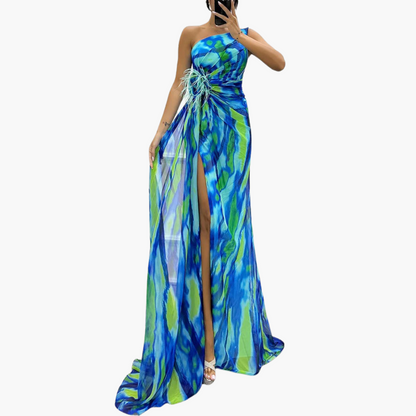 Chic Off Shoulder Maxi Dress with Flowy Design