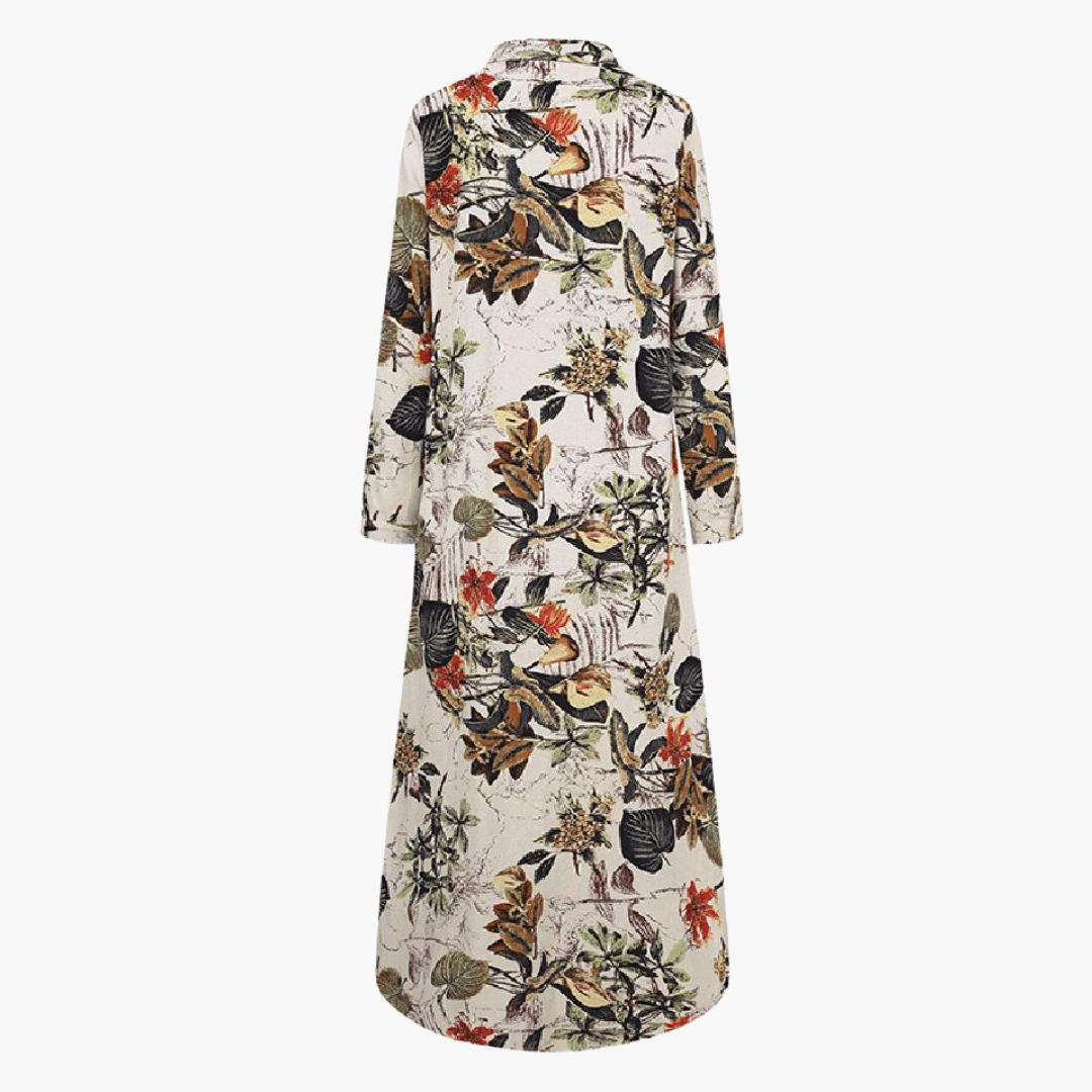 Elegant Women's Maxi Dress with Button Front