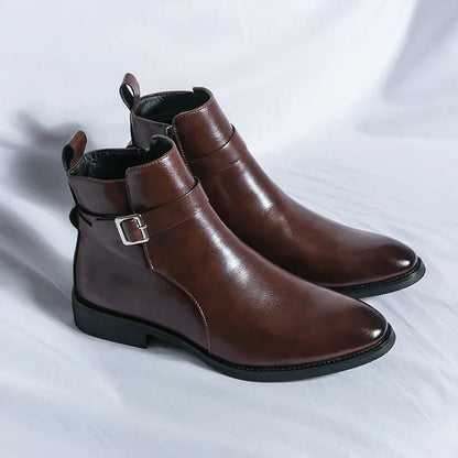 Smart Mens Leather Ankle Boots