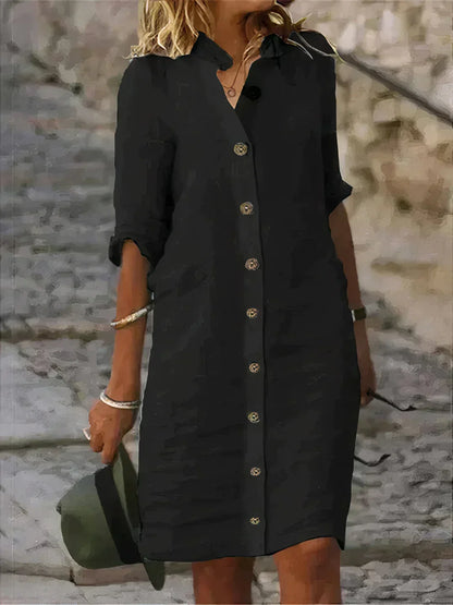 Relaxed Fit Lightweight Midi Dress - Olytrend