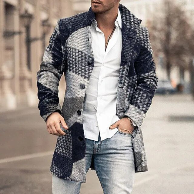 Classic Straight Fit Trench Coat For Men