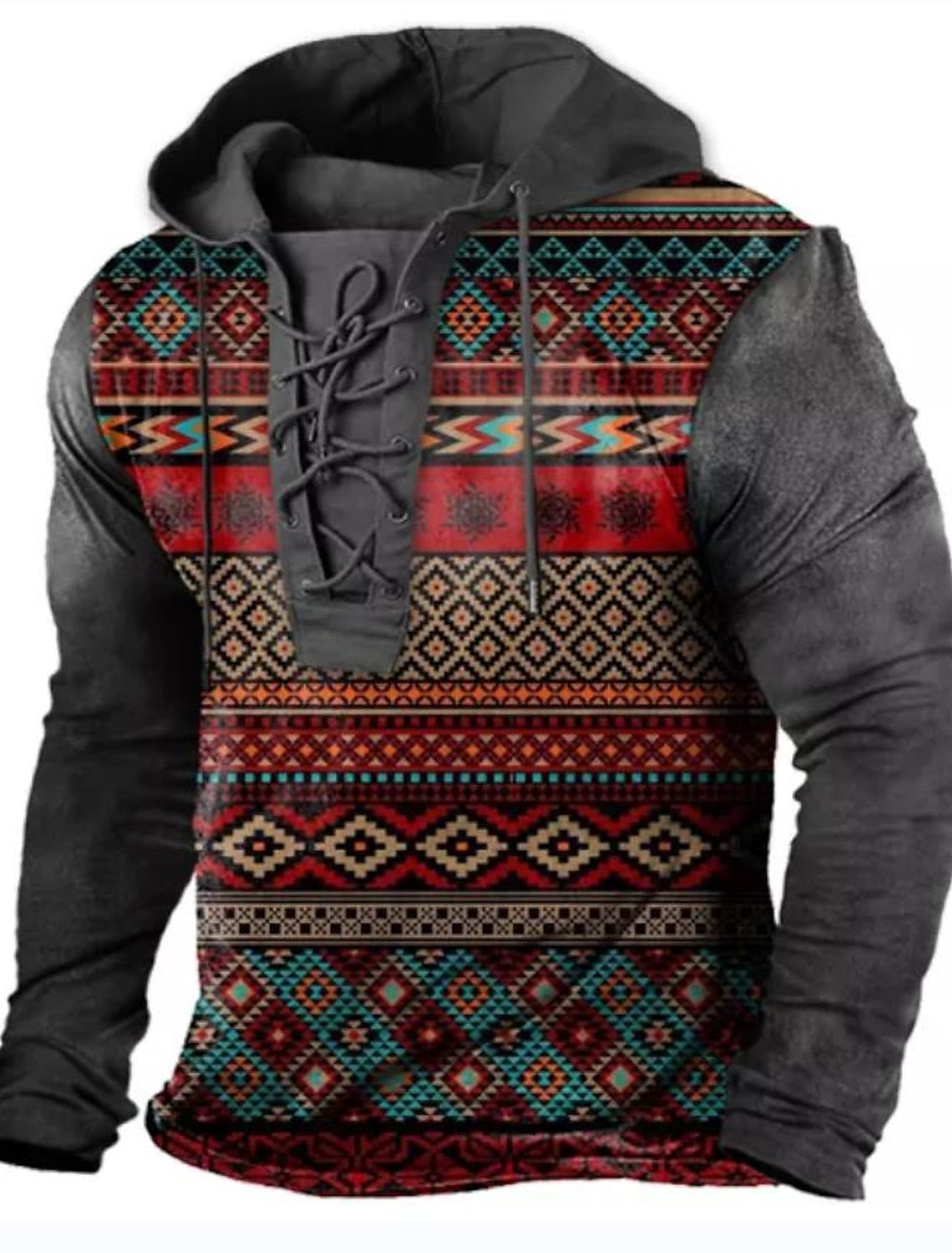 Classic Ethnic Mens Pullover Hoodie