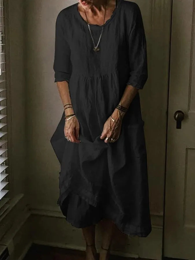 Relaxed Fit Women's Robe Asymmetric Hem