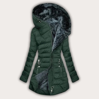 Warm Asymmetrical Puffer Coat for Women