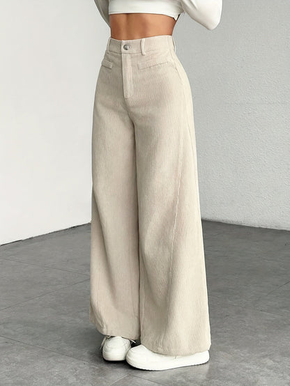 Comfortable High Waisted Wide Leg Pants