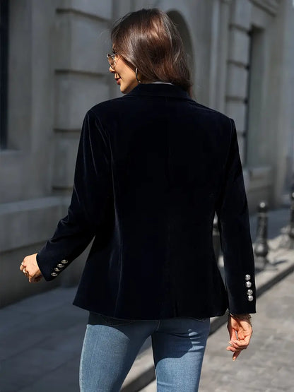 Classic Women's Blazer with Metal Buttons