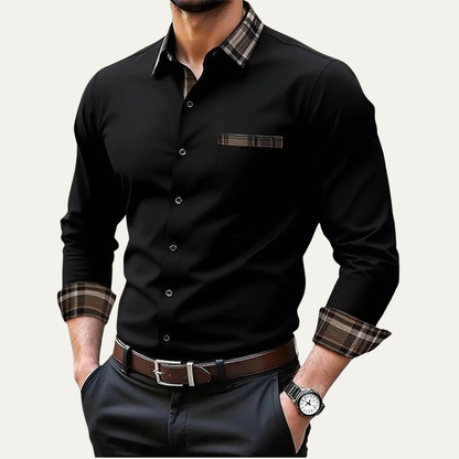 Relaxed Fit Plaid Shirt for Men