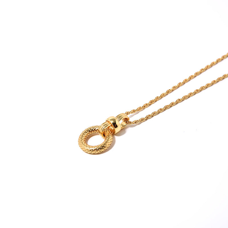 Round Silver Gold Plated Pendant Necklace