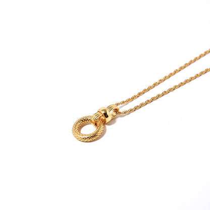 Round Silver Gold Plated Pendant Necklace