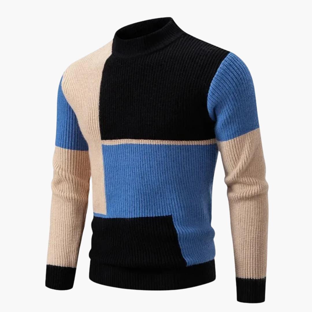 Classic Crew Neck Colorblock Sweater