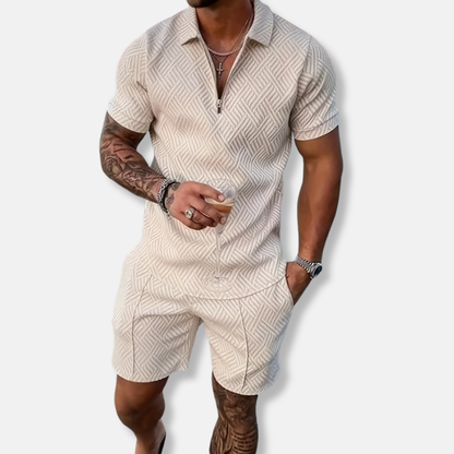 Men's Polo Shirt Set - Classic Fit - Moisture Wicking - Easy Zip