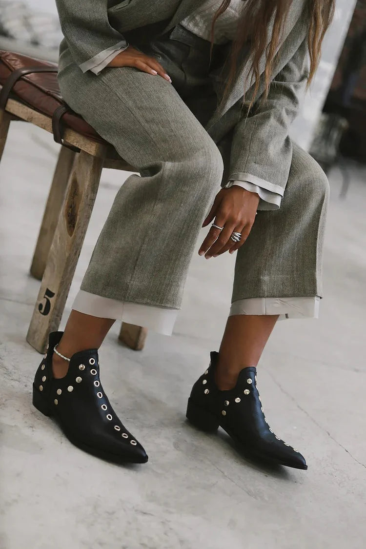 Edgy Studded Ankle Boots