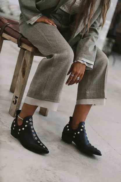 Edgy Studded Ankle Boots