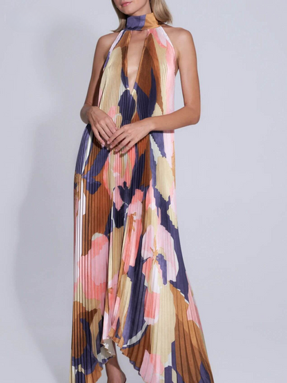 Loose Fit V Neck Summer Maxi Dress