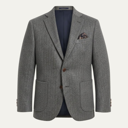 Classic Men's Tweed Business Blazer Jacket