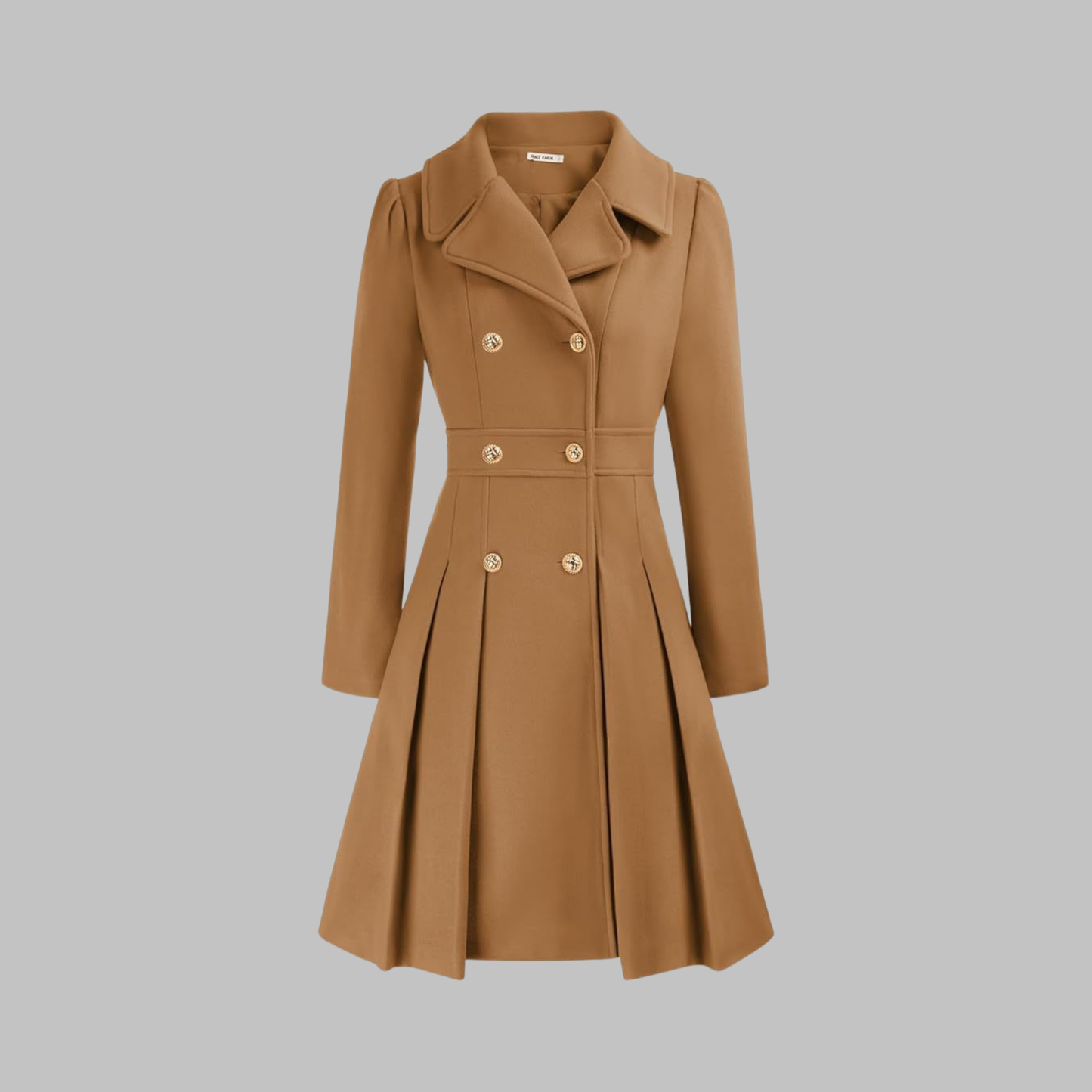 Elegant Double Breasted Long Coat