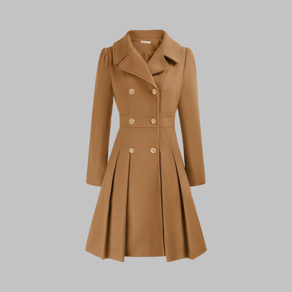 Elegant Double Breasted Long Coat