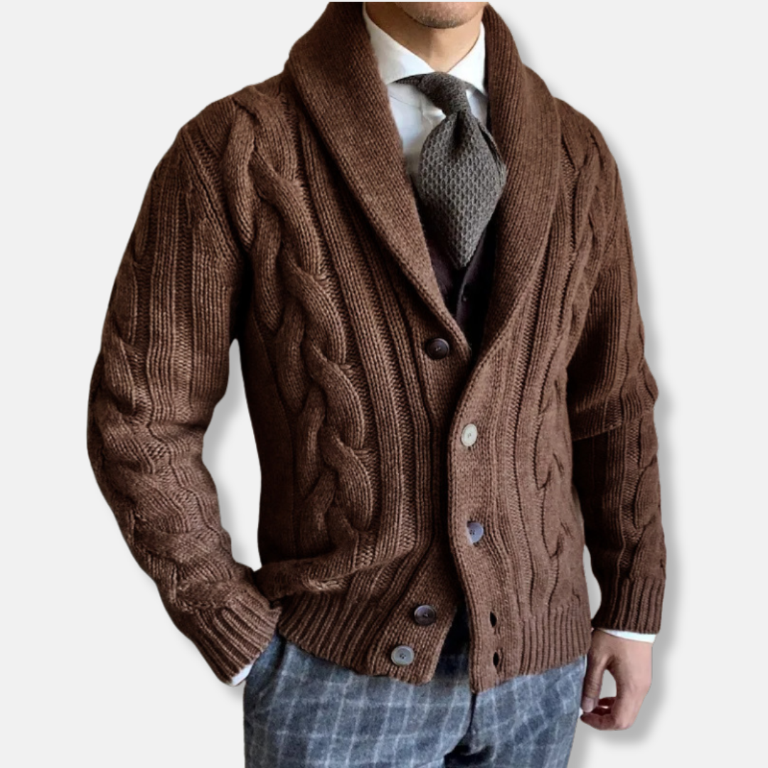 Classic Wool Cardigan Sweater for Men