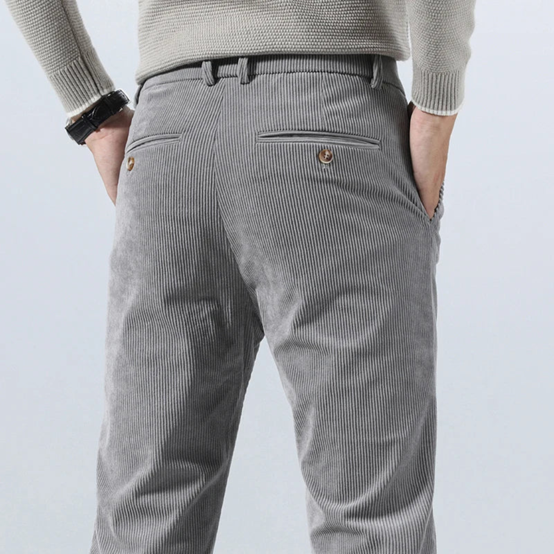 Classic Ribbed Corduroy Pants with Belt Loops