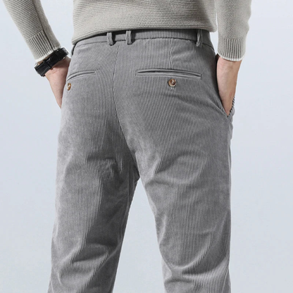 Classic Ribbed Corduroy Pants with Belt Loops