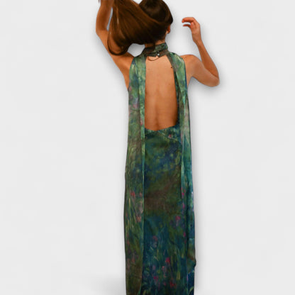 Vibrant Floral Long Dress for Women Summer Parties