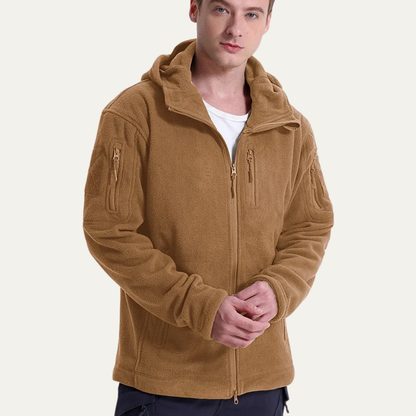 Men's Insulated Tactical Fleece Hoodie with Multiple Pockets