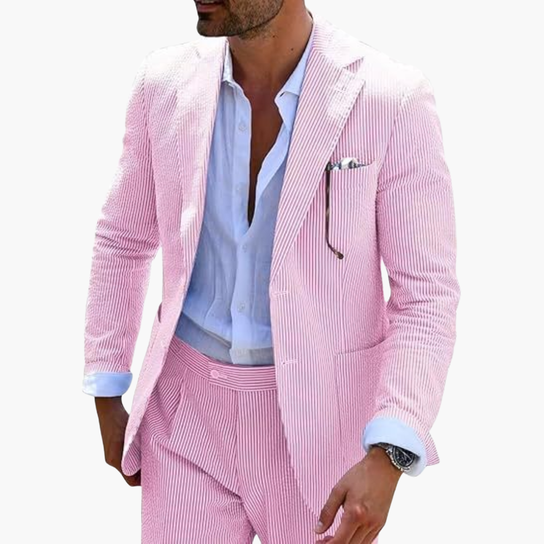 Men's Slim Fit Pinstripe Two Piece Suit