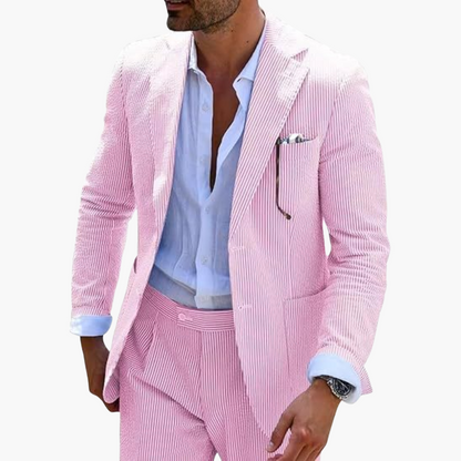Men's Slim Fit Pinstripe Two Piece Suit