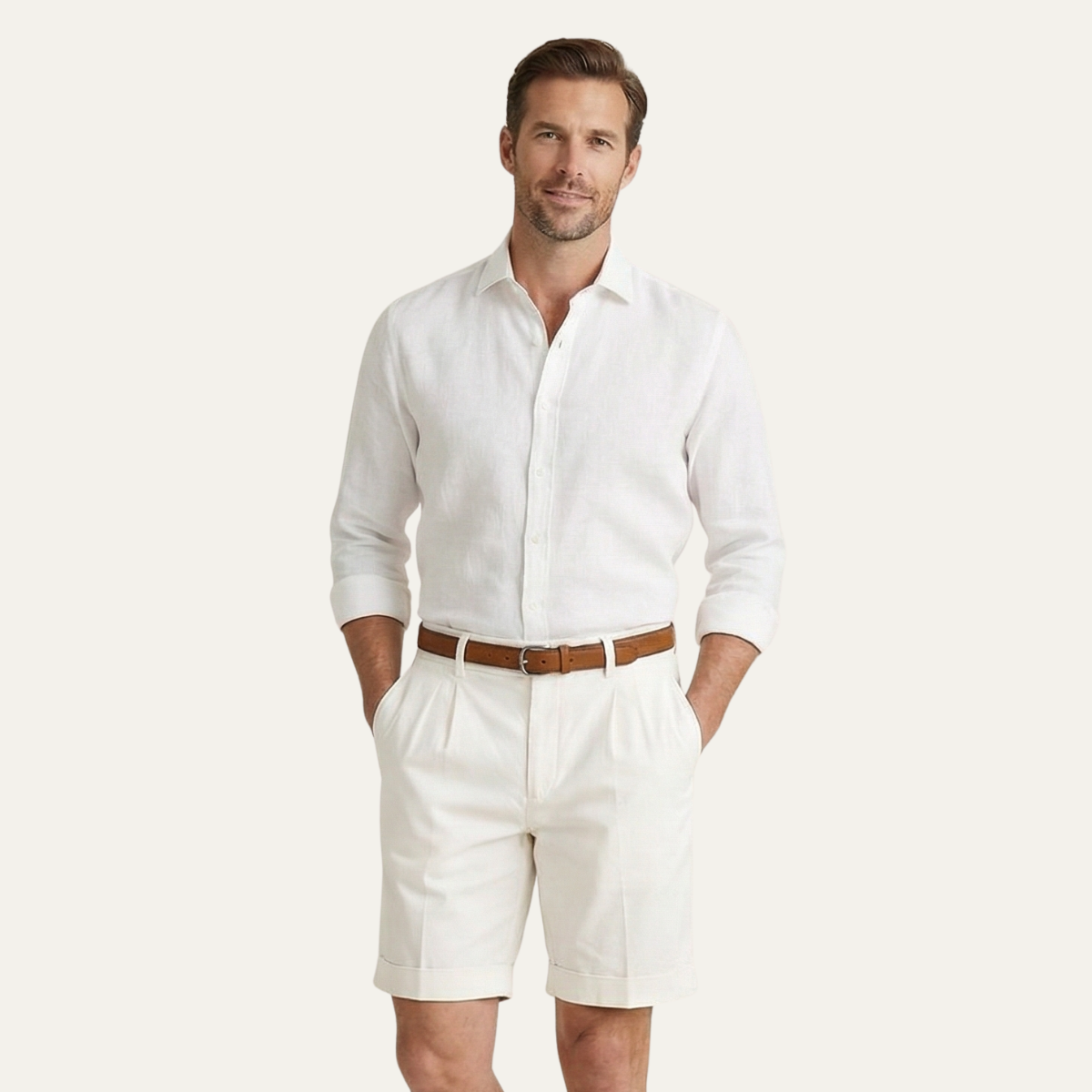 Classic Fit Linen Shorts for Men