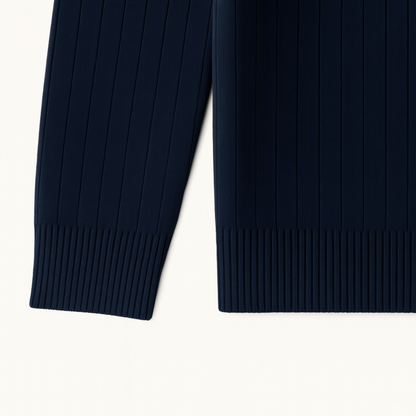 Classic Textured Zip Up Sweater for Men