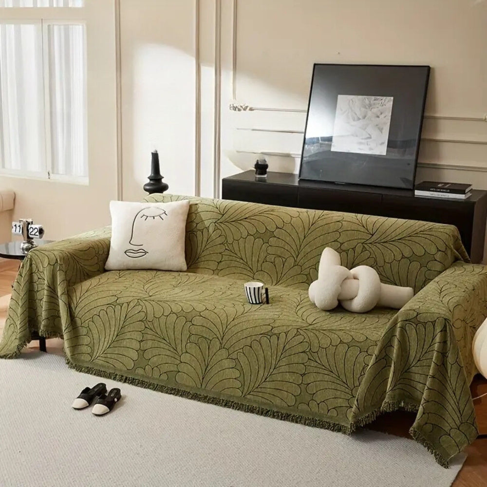 Stylish Leaf Pattern Sofa Slipcover