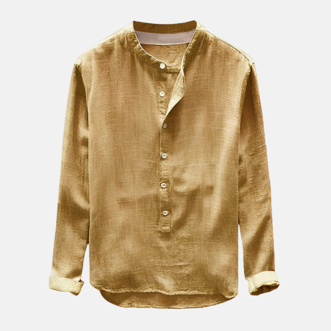 Casual Linen Button Down Long Sleeve Shirt