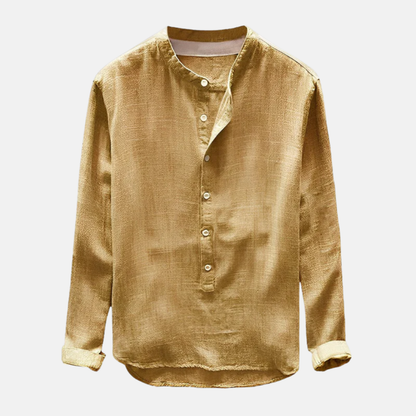 Casual Linen Button Down Long Sleeve Shirt