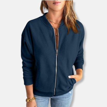Comfy Women's Zip Jacket Relaxed Fit Casual Style