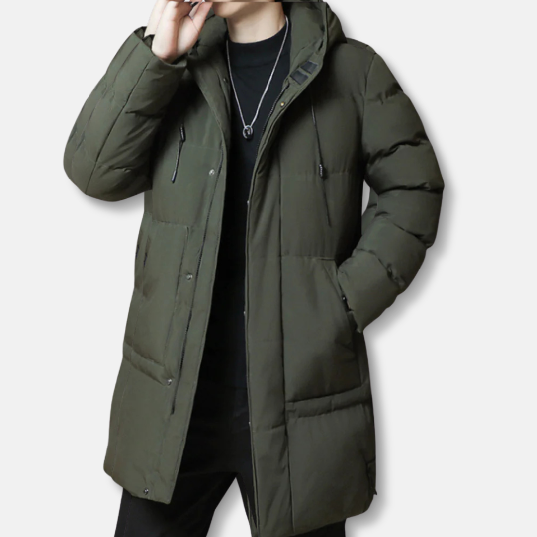 Warm Quilted Down Hooded Jacket