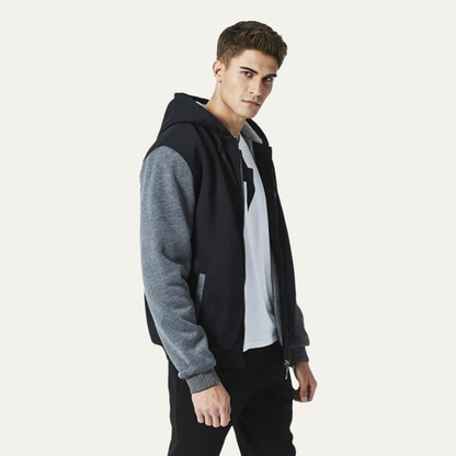 Warm Men's Fleece Zip Up Hoodie Jacket