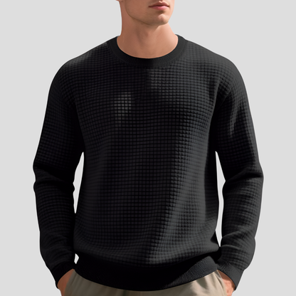 Cozy Textured Crew Neck Men's Sweater