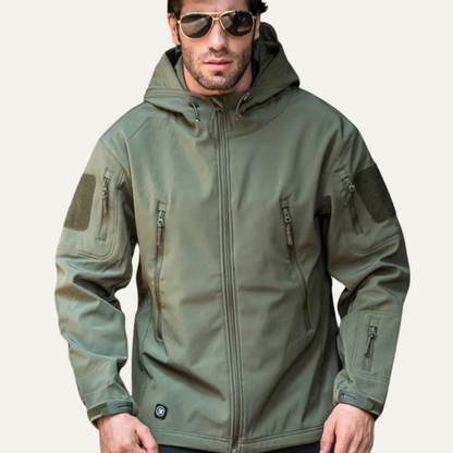 Waterproof Men's Breathable Soft Shell Hooded Coat