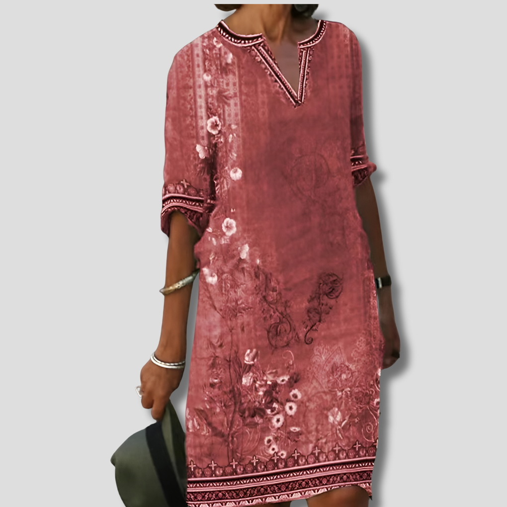 Relaxed Fit Floral Ruffle Maxi Dress